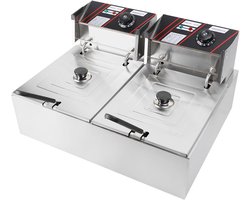 SCH® Frituurpan dubbel - Frituurpan -Zilver - ‎44cm x 55cm x 30cm