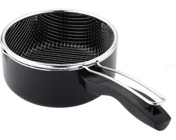 SNJY® Frituurpan - Friteuse - Frituurketel - Ø 18 cm - 2,15L - Zwart