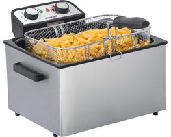 Steba DF300 - Frituurpan- 5 liter - 3000 Watt - 1 XXL en 2 medium manden - Anti-geurfilter - kijkvenster - RVS