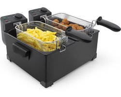 Tomado TDF6001B - Dubbele frituurpan - 2 x 3 liter - Koude zone friteuse - zwart