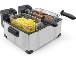 Tomado TDF6001S - Dubbele frituurpan - 2 x 3 liter - Koude zone friteuse - RVS
