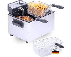 XXL Frituurpan met 3 Manden en 5 Liter Inhoud - Koudesone en 3000 Watt