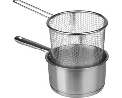 Zylo® Frituurpan Inductie - Frituurpan - Frituurmandje - Zilver - 16cm x 16cm x 11cm