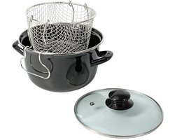 Zylo® Frituurpan Inductie - Frituurpan - Frituurmandje - Zwart - 26cm x 26cm x 12cm