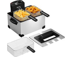 Zyrex® Frituurpan 5 liter - Frituurpan - Zilver - 40cm x 40cm x 23cm