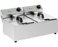 Zyrex® Frituurpan dubbel - Frituurpan - Zilver - ‎57cm x 44cm x 28cm