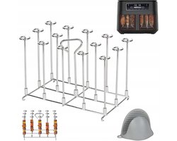 2 x RVS verticale grills - Verticale multi-pins rotisserie - met 14 grillstaven - Zwart