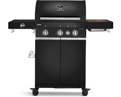 3-Pits Gasbarbecue – Gas Grill – Barbecue Buiten – Gaskooktoestel – Grillwagen – Infrarood Achterbrander 900°C – Gietijzeren Grillroosters 62,5x41,5 cm