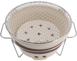 Allecto plus - Keramische Klei Houtskool Grill Tafelblad voor Binnen en Buiten Gebruik met Aardewerk Kookplaat en Kleine Grill - Ideale Smoker en BBQ - 78 characters