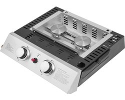 Bakplaat op gas MALA - 2 branders 5kW + wagen