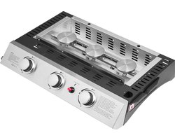 Bakplaat op gas SÉVILLE - 3 branders 7,5kW + wagen