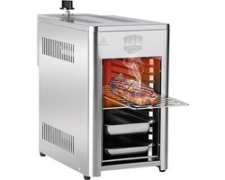 BARBEC-U Powerful grill 800° top heat made of stainless steel with ten grill levels from 200 to 800 degrees, stepless gas control, table gas grill, gas grill for steaks, incl. accessories