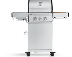 BURNHARD® 2 Branders gasbarbecue FRED Jr. Deluxe Series 3 incl. 900°C keramische infraroodbrander, gietijzeren grillrooster + inklapbare zijtafels