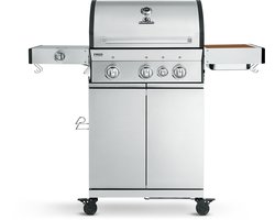 BURNHARD® Gas BBQ FRED Deluxe Series 3 - 3 Branders - Keramische Infraroodbrander & Afdekhoes - Gietijzeren roosters - Deluxe