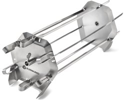 BURNHARD® RVS Spiesjes-Rondel, 6 XL-spiesen, gelijkmatige garing, vaatwasserbestendig, universeel aanpasbaar, ideaal voor Döner & Gyros, compatibel met draaispies – Luxe BBQ-accessoire