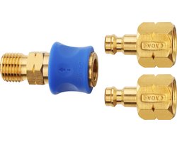 Cadac snelkoppeling dubbele koppeling voor gasbarbecue en slang recht