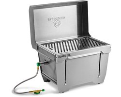 Campinggrill 1-pits BURNHARD® 3,2 kW, 500°C roestvrij staal, FitnFire™-systeem, ultracompact, draagtas, grillmat – JONES Jr.