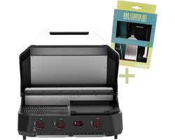 Cozze® G-800 COMB0 Plancha-Grill, Gasbakplaat, 3 gasbranders, 30 mbar - Inclusief gratis BBQ-set