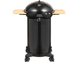 Draagbare Gasbarbecue met Houten Zijtafels en Opslagkast | Compacte BBQ voor Balkons en Terrassen | 86x55,5x102 cm