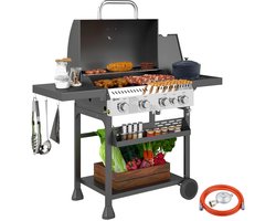 Gas BBQ 5 branders 135 x 55 x 103 cm