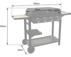 Gasbarbecue FLAVO 70 op wagen
