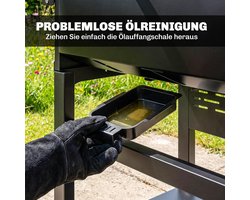 Gasbarbecue Grillwagen – House&Garden Premium 3 Branders 9 kW Outdoor BBQ met Thermometer, Inklapbare Zijtafels, Kruidenhouder, Warmhoudrooster, Gietijzeren Emaille Grillrooster, Vetopvangbak & Wielen – RVS Gas Grill voor Tuin en Balkon