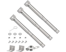 Instelbare roestvrijstalen branderaccessoires - 3 stuks, 308-449 cm Universele brander voor gasbarbecues, reserveonderdelen - Master Forge Perfect Flame Uniflame