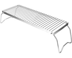 JHubers Goods - Opvouwbare Kampvuurgrill Met Poten, Draagbare RVS Barbecue, Buiten Rooster - Ideaal voor Kamperen en Outdoor Koken