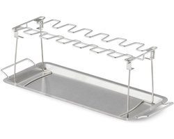 Kippenvleugelhouder – bbq accesoires – kiphouder Oven – Inclusief Opvangbakje – inklapbaar – RVS