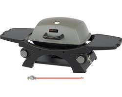 KitchenBrothers Gas BBQ - Tafelmodel Barbecue - Tafelbarbecue - PFAS Vrij - Anti-aanbaklaag - 37x48 cm Grilloppervlak - Zwart