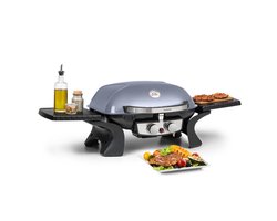 Klarstein Parforce Duo Gasbarbecue Bbq Gasbrander (4,4 Kw, 2 X Branders, Gassoort: Butaan/Propaan, Verbruik: 363 G/U, 15000 Btu, 300 °C, Elektrische Ontsteking, Afneembare Zijpanelen, Deksel) Grijs