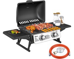 Outsunny Gasbarbecue Staal, Roestvrij Staal 101L x 48B x 41H cm Zwart