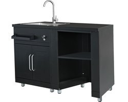 Oviala - 2-element buitenkeuken met zwarte spoelbak - Memphis