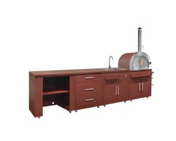 Oviala - 4-delige buitenkeuken met stenen pizzaoven - Memphis