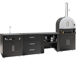 Oviala - Buitenkeuken met 4 elementen en pizzaoven - Memphis