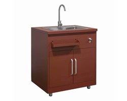 Oviala - Dubbele spoelbakunit voor buitenkeuken, baksteenafwerking - Memphis