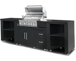 Oviala - elementen buitenkeuken met zwarte barbecue - Memphis