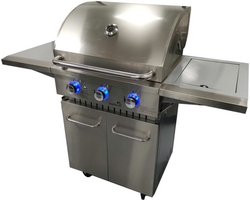 Paralux Gasbarbecue - 3 branders - Incl. zijbrander - Gietijzeren rooster