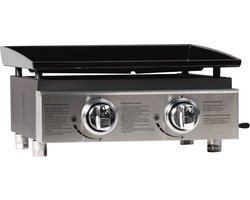 Plancha gas barbecue grill "Presto 2" - 2 branders - 5 kW - Grijs