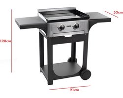 Princess 105055 FR Gasbakplaat met Trolley RVS/Zwart
