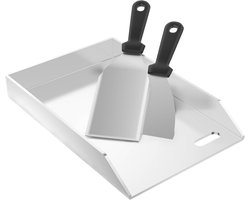 RVS Grillplaat & Plancha voor Gas & Houtskool BBQ - Grillaccessoire met Afdruiprek