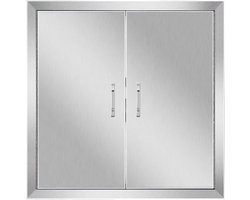 RVS Keukendeur Dubbel voor Buitenkeuken en BBQ Eiland - 61 x 61 cm