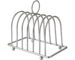 RVS Toastrek - Roestvrijstalen Broodhouder - Stevige Constructie - Voor Ontbijt, Restaurant, Café of Thuisgebruik - Zilver - Compact Formaat - 1 Stuk