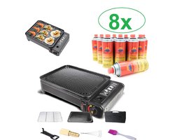 SMH LINE® Draagbare Party Grill - Camping kooktoestel - Gas barbecue - Incl. 8x Gasflessen