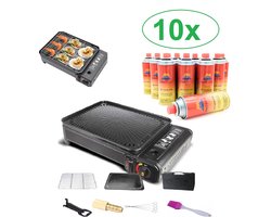 SMH LINE® Party Grill - Incl. 10x Gasflessen - Camping Grill - Camping kooktoestel - Safari Chef