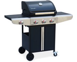 sweeek - Gasbarbecue 3 branders + 1 zijbrander met zijplanken en thermometer - bazin 3