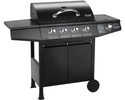 Taino Basic 4+1 gasbarbecue - roestvrijstalen branders zijbrander TÜV barbecue