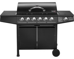 TAINO BASIC 6+1 gasbarbecue - BBQ GRILL CAR 4 RVS branders zijbrander TÜV Grill