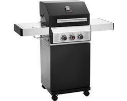 TAINO BLACK 2+1 gasbarbecue - met zijbrander Gasbarbecue 2 branders mat zwart