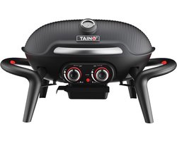 TAINO KENAI gasbarbecue - kleine tafelbarbecue buitenkeuken gegoten aluminium zwart